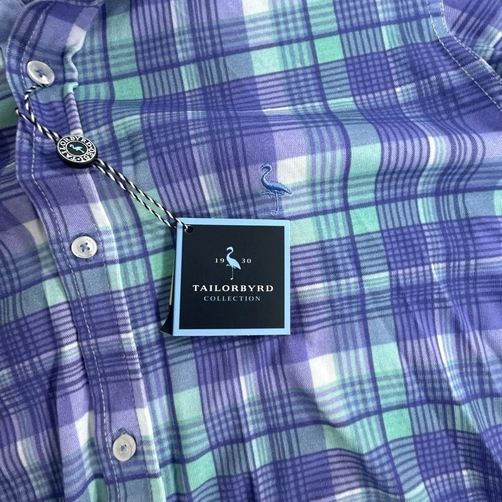 NEW Tailor Byrd Plaid Short Sleeve Button Down - Picture 5 of 8
